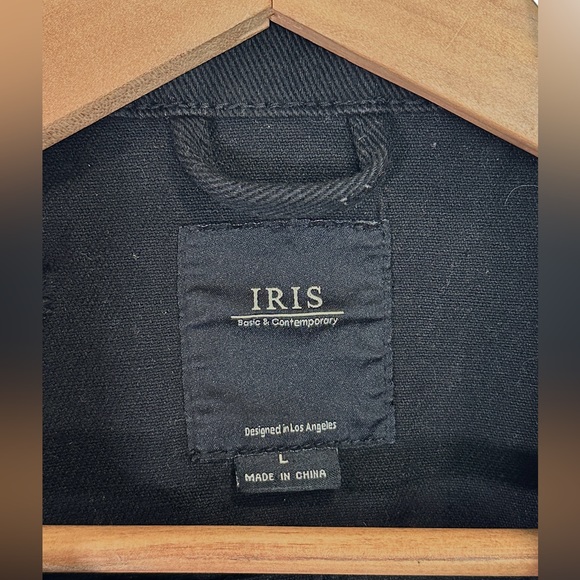 Iris Jeans Black Distressed Denim Jacket Grunge Large - Picture 14 of 15